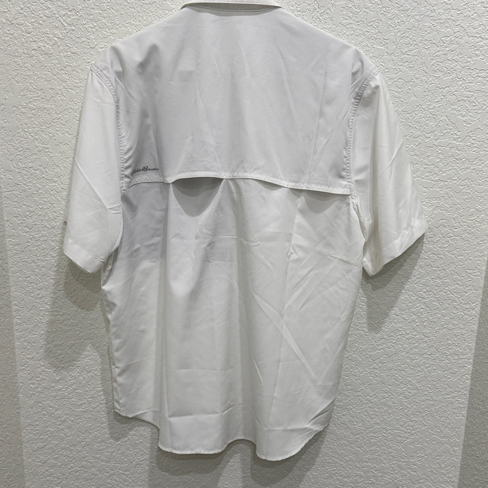 Eddie Bauer Men's Tech Woven White Button Down Shirt - Picture 5 of 6